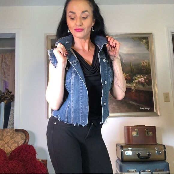 GAP Jackets & Blazers - Gap denim jean distressed vest